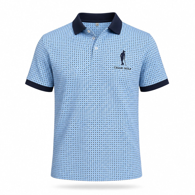 Light Blue Diagonal polo — front