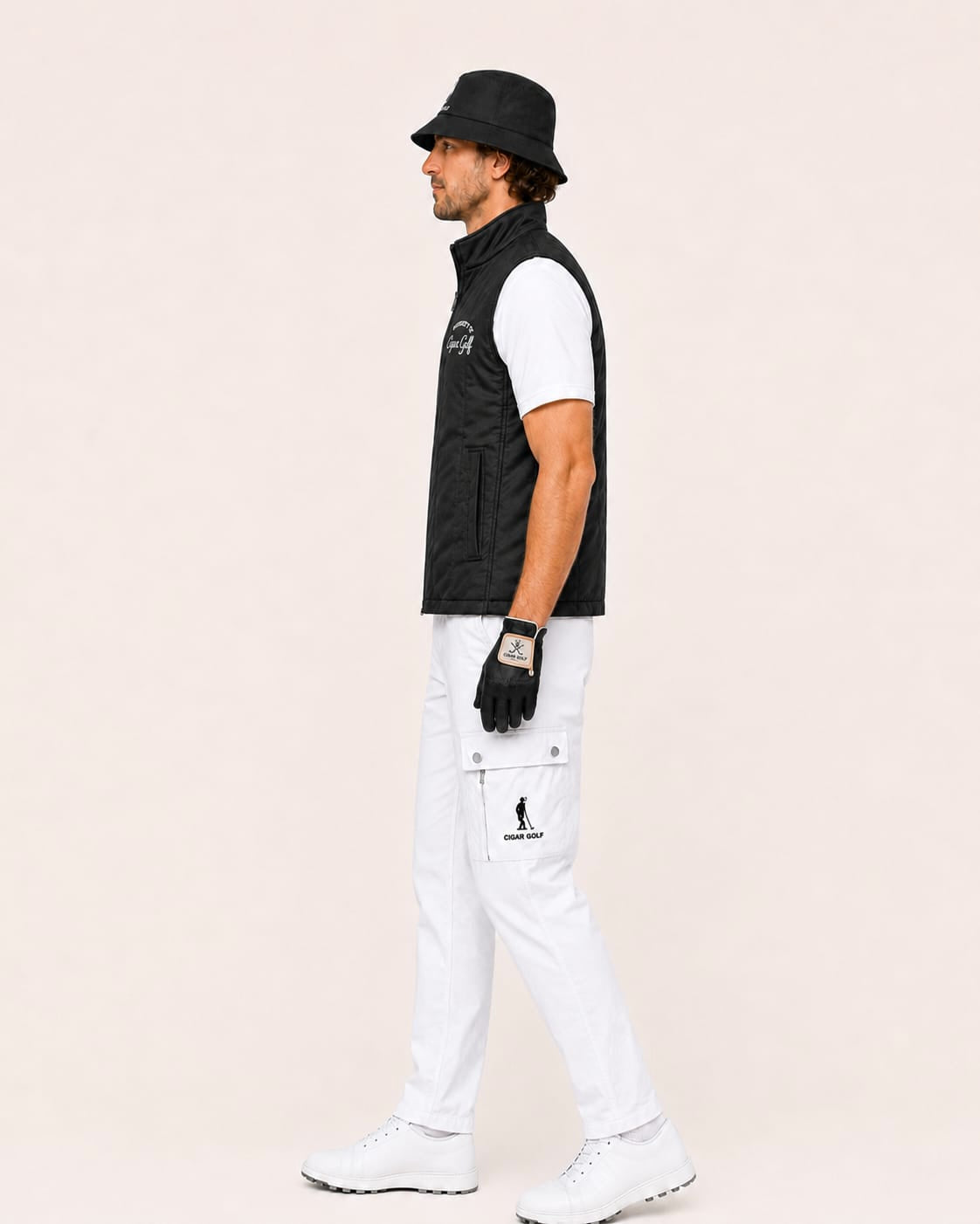Cigar Golf property vest black model side