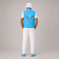 Cigar Golf property vest blue model back white look