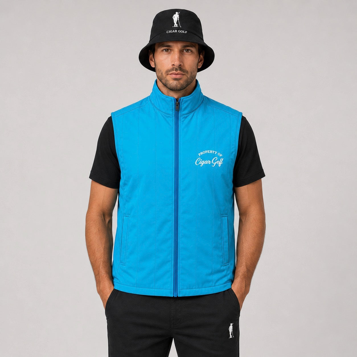 Cigar Golf property vest blue model front