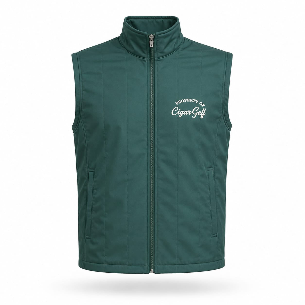 Cigar Golf property vest green flat front