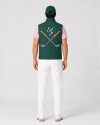 Cigar Golf property vest green model back