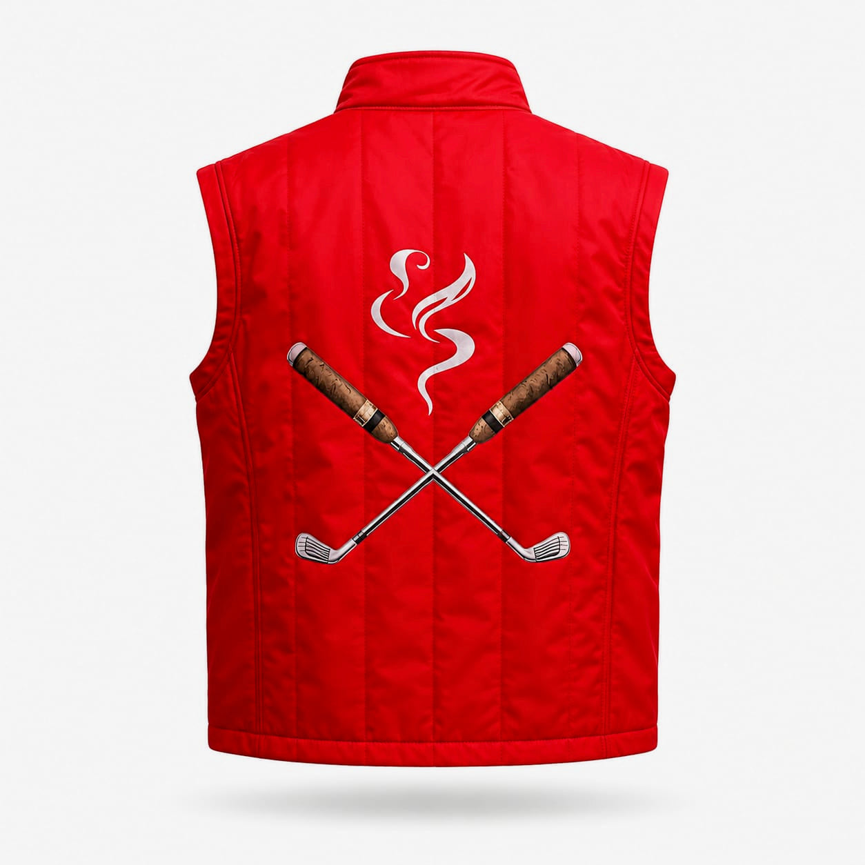 Cigar Golf property vest red flat back