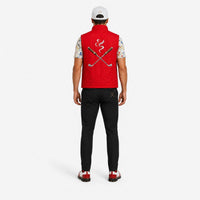 Cigar Golf property vest red model back