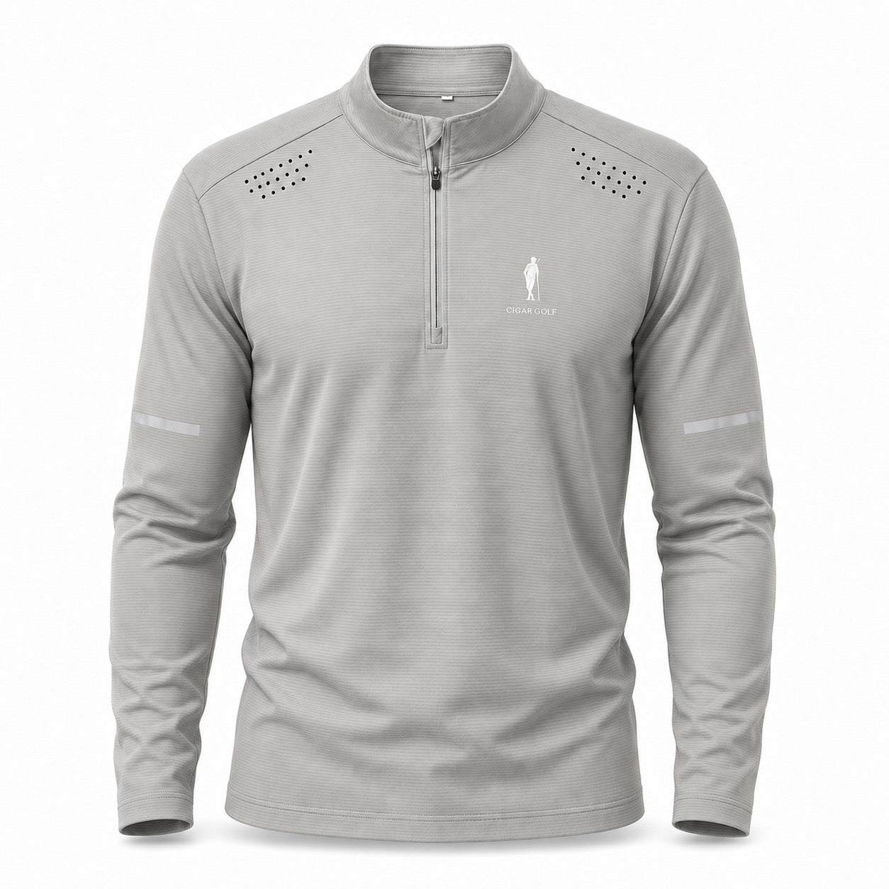 Cigar Golf quarter zip grey front