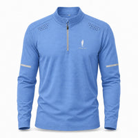 Cigar Golf quarter zip light blue front