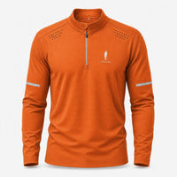 Cigar Golf quarter zip orange front