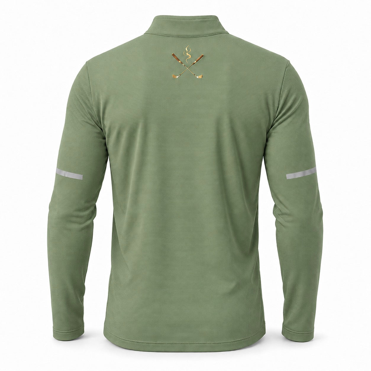 Cigar Golf quarter zip sage green back