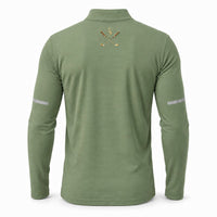 Cigar Golf quarter zip sage green back