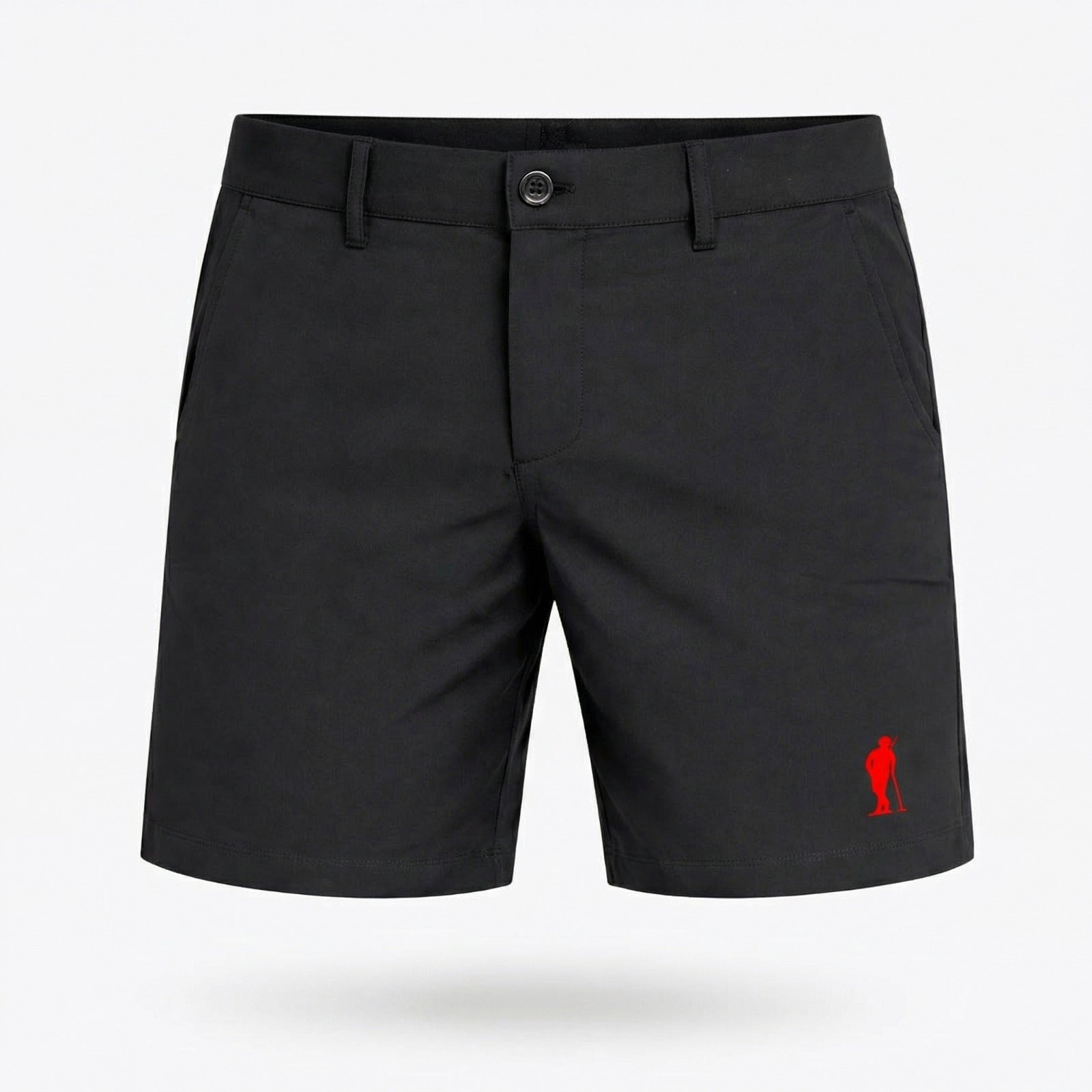 Black with Red Logo shorts - front