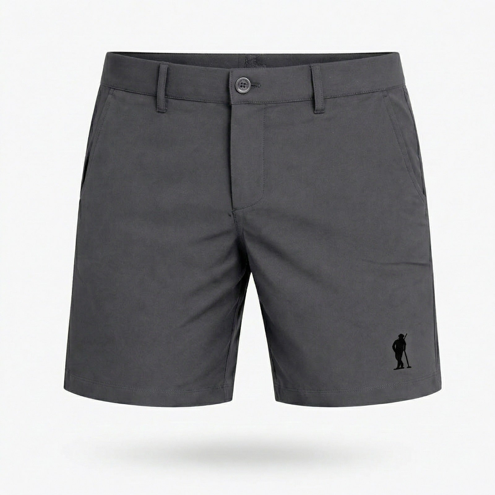Grey with Black Logo shorts - front