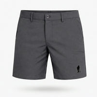 Grey with Black Logo shorts - front