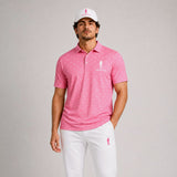 Cigar Golf signature polo pink model front
