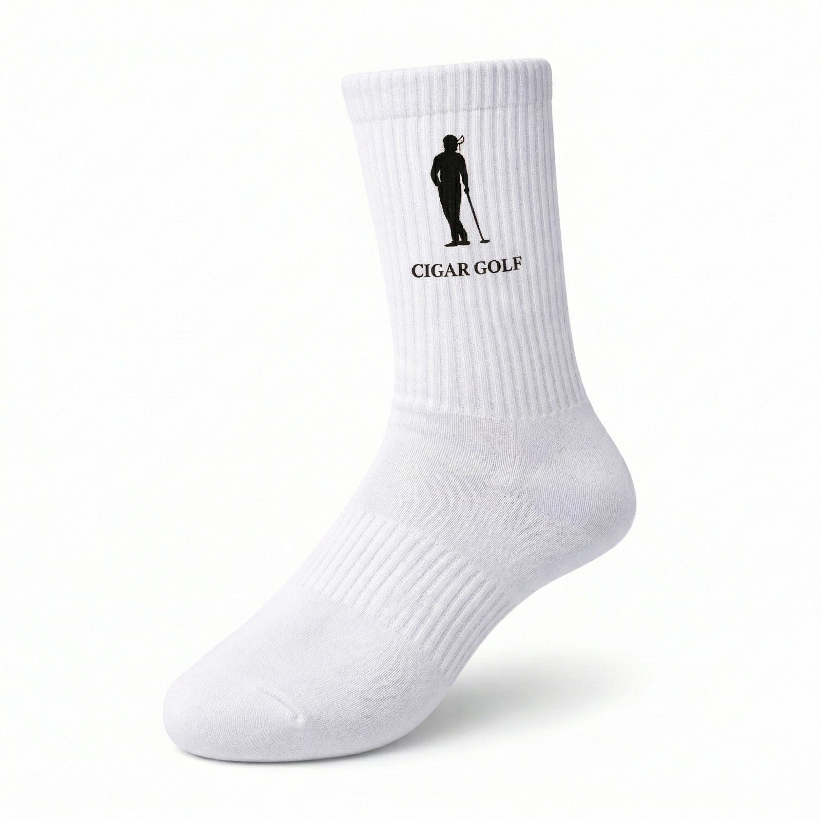 White socks with Black logo