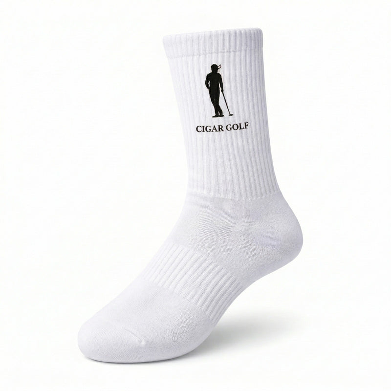 White socks with Black logo