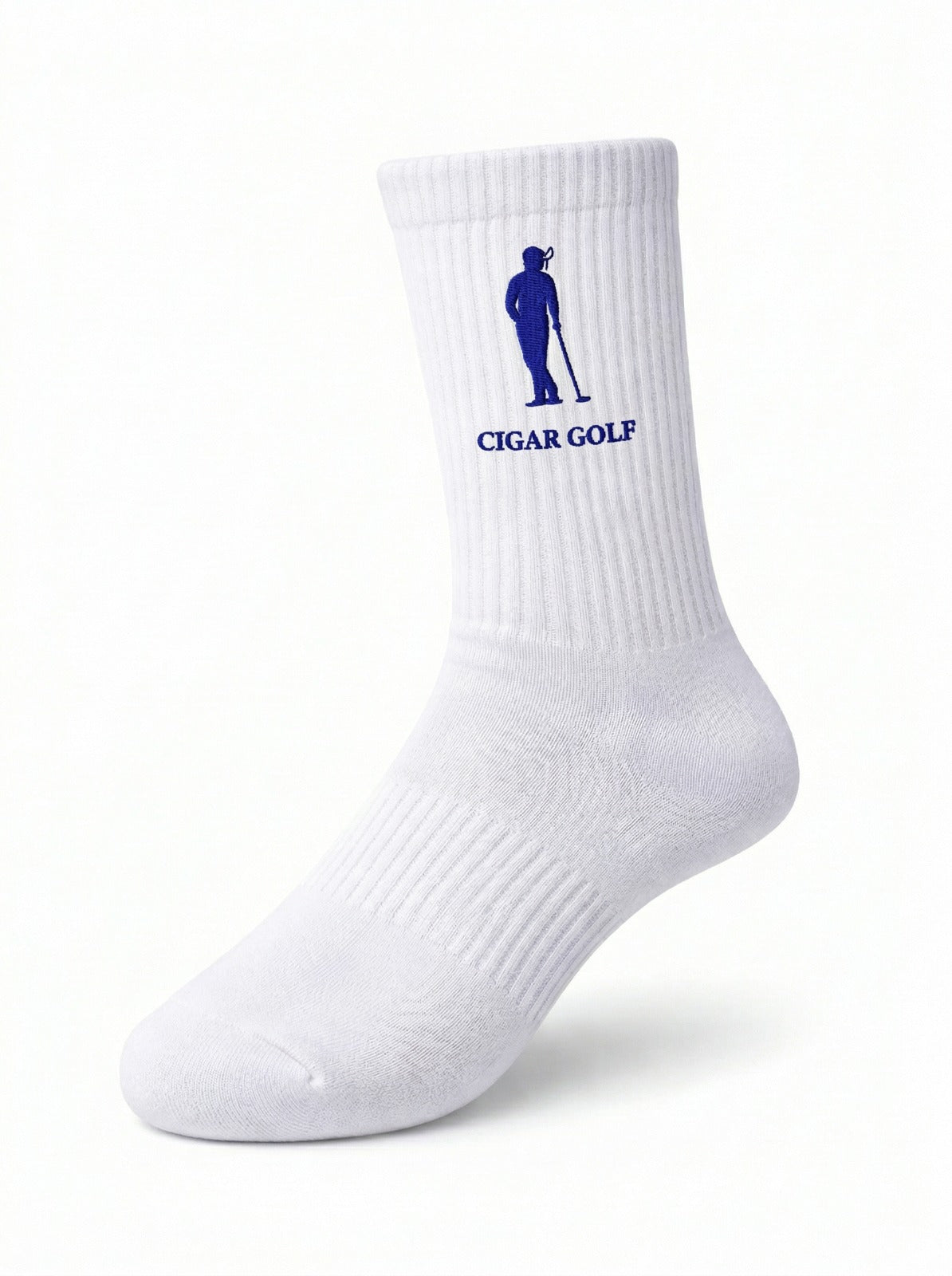 White socks with Blue logo