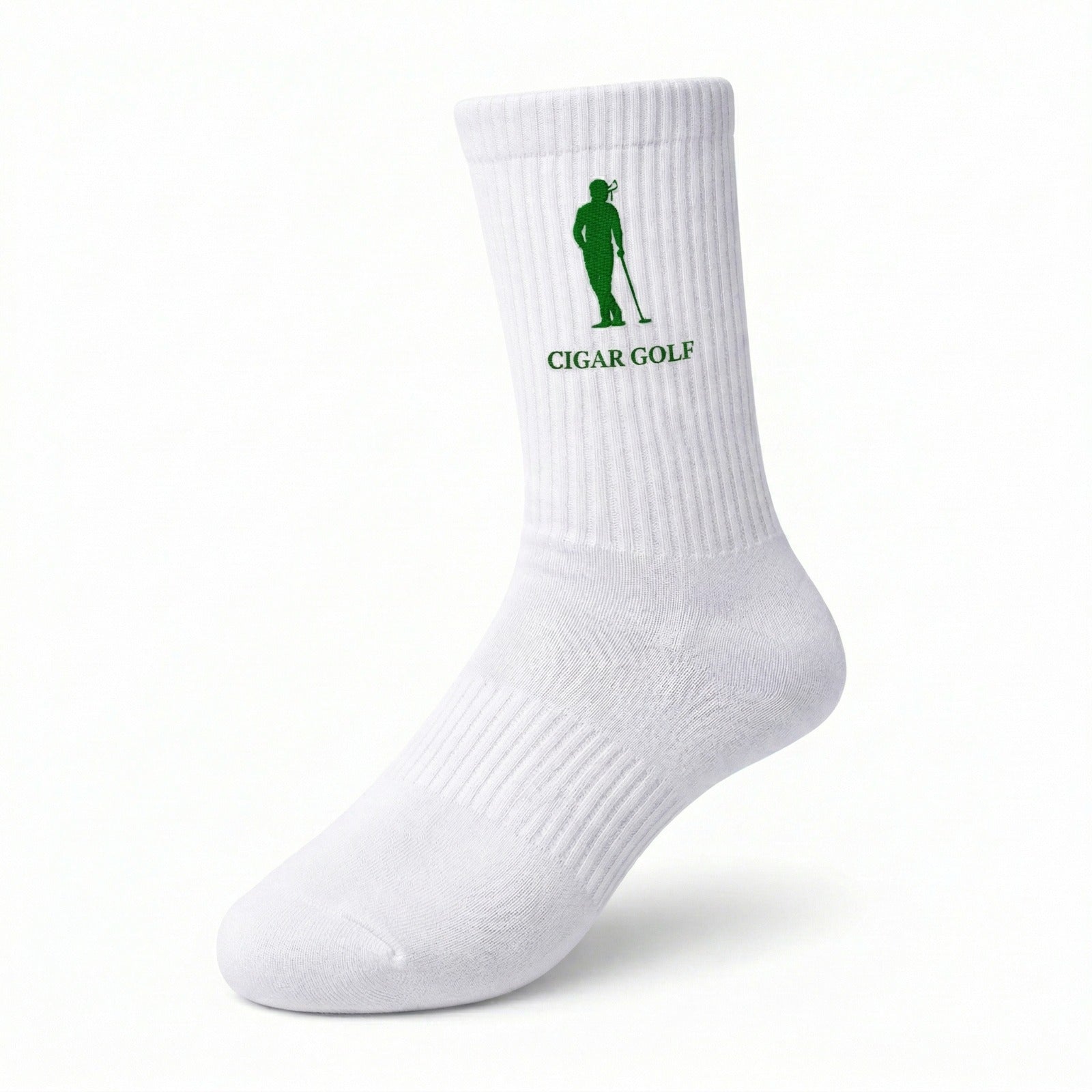 White socks with Green logo