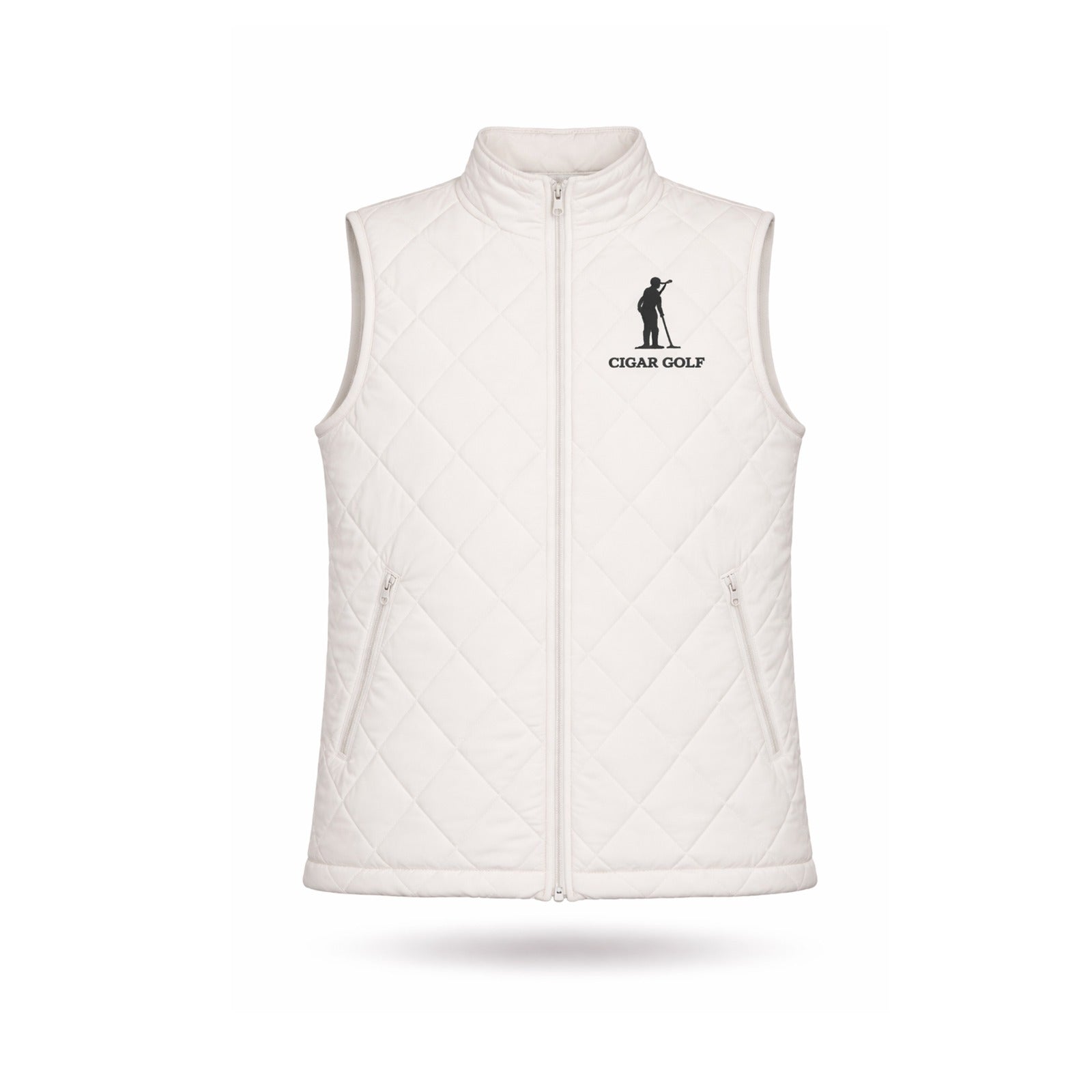 White quilted vest with logo