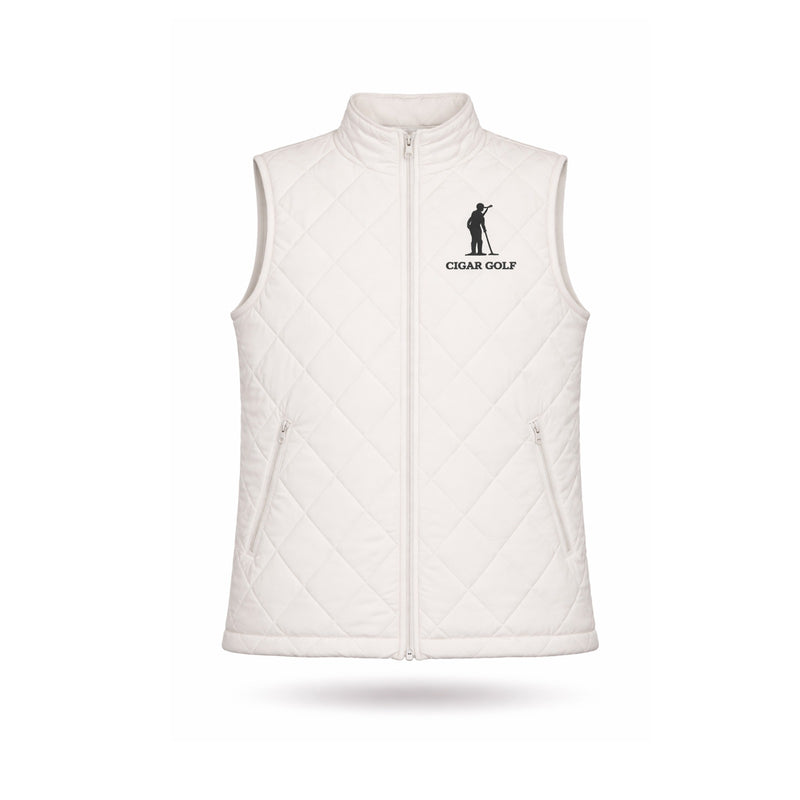 White quilted vest with logo